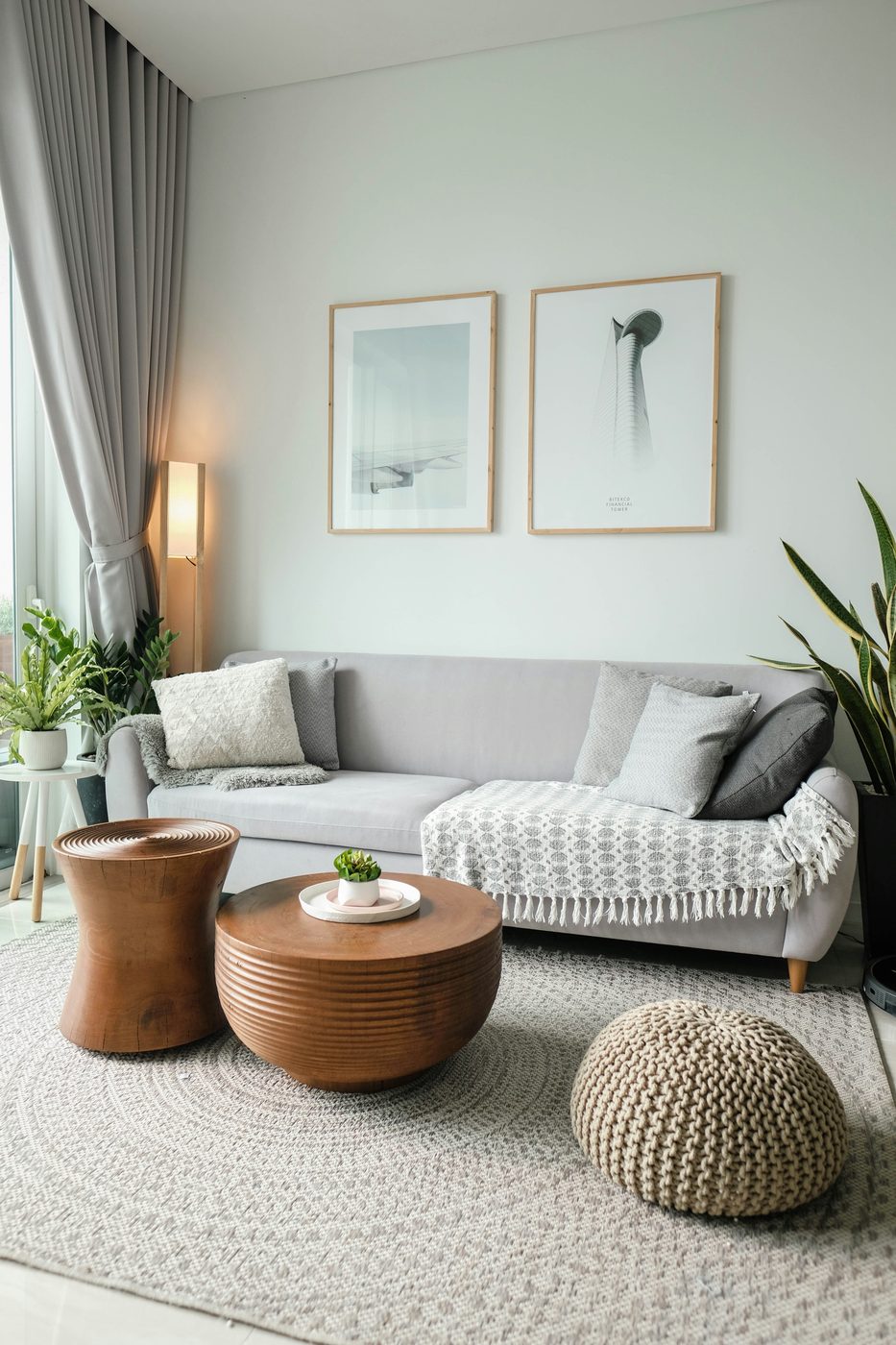 Styled living room with curated furnishings